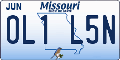 MO license plate OL1L5N