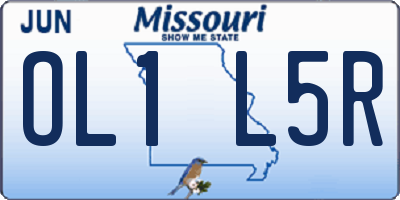 MO license plate OL1L5R