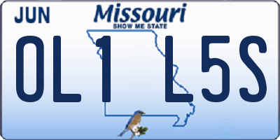 MO license plate OL1L5S
