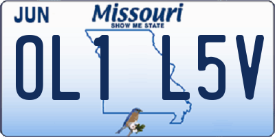 MO license plate OL1L5V