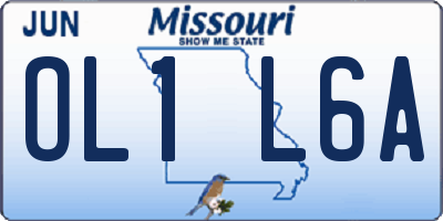 MO license plate OL1L6A