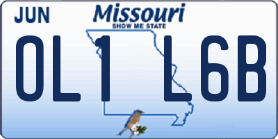 MO license plate OL1L6B
