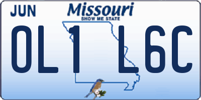 MO license plate OL1L6C