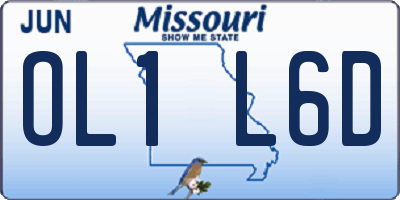 MO license plate OL1L6D