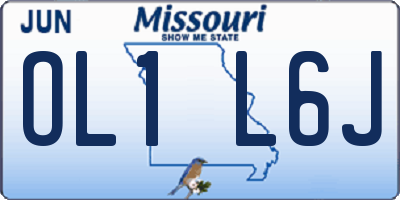 MO license plate OL1L6J