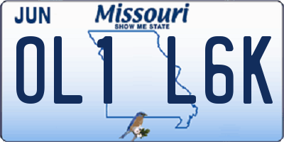 MO license plate OL1L6K