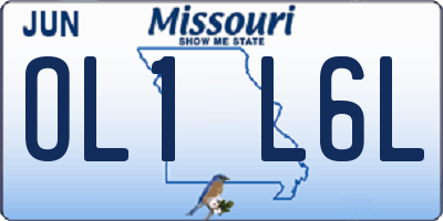 MO license plate OL1L6L