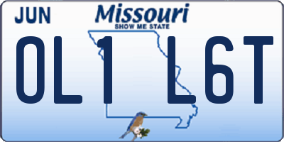 MO license plate OL1L6T