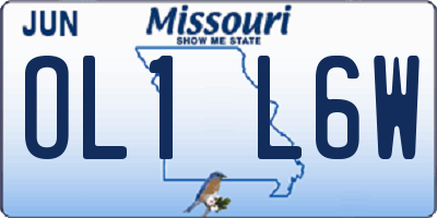 MO license plate OL1L6W