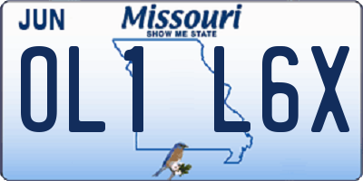 MO license plate OL1L6X
