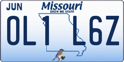 MO license plate OL1L6Z