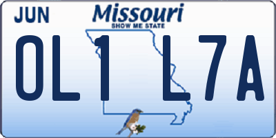MO license plate OL1L7A