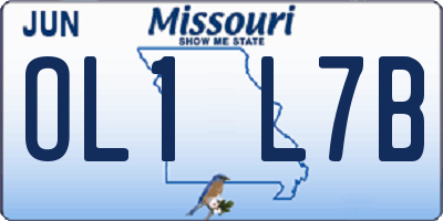 MO license plate OL1L7B