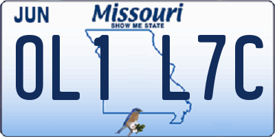 MO license plate OL1L7C