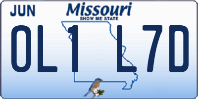 MO license plate OL1L7D