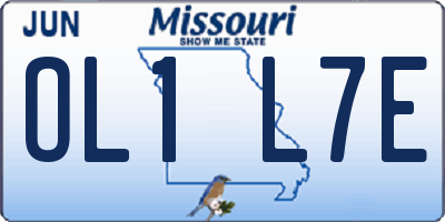 MO license plate OL1L7E