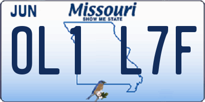 MO license plate OL1L7F