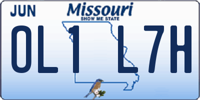 MO license plate OL1L7H