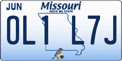 MO license plate OL1L7J