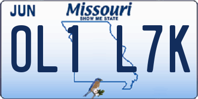 MO license plate OL1L7K