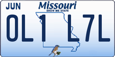 MO license plate OL1L7L