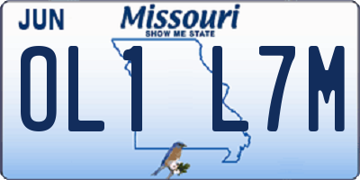 MO license plate OL1L7M