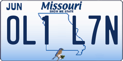 MO license plate OL1L7N