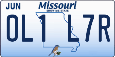 MO license plate OL1L7R