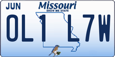 MO license plate OL1L7W