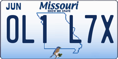 MO license plate OL1L7X