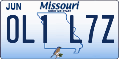 MO license plate OL1L7Z