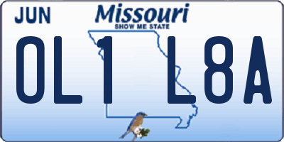 MO license plate OL1L8A