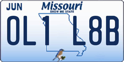 MO license plate OL1L8B
