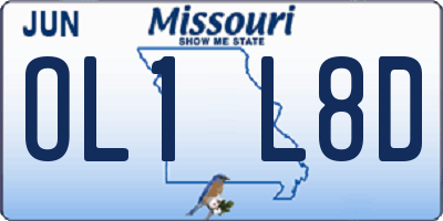 MO license plate OL1L8D