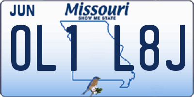 MO license plate OL1L8J