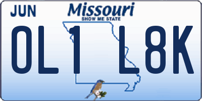 MO license plate OL1L8K