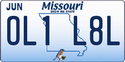 MO license plate OL1L8L