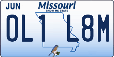 MO license plate OL1L8M