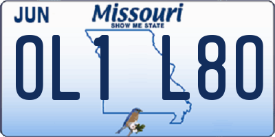 MO license plate OL1L8O