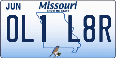 MO license plate OL1L8R