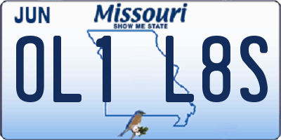 MO license plate OL1L8S