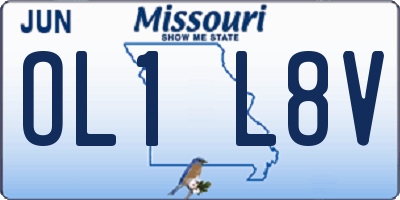 MO license plate OL1L8V