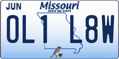 MO license plate OL1L8W