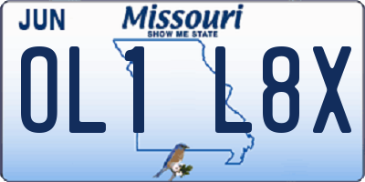 MO license plate OL1L8X