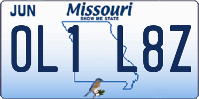 MO license plate OL1L8Z