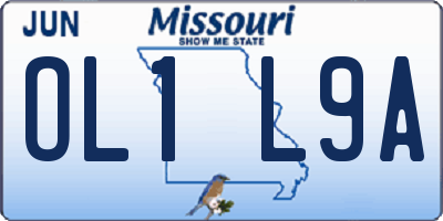 MO license plate OL1L9A