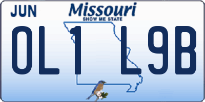 MO license plate OL1L9B