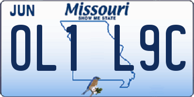 MO license plate OL1L9C