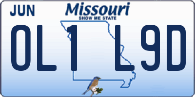 MO license plate OL1L9D