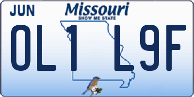 MO license plate OL1L9F